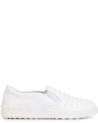 weiße Slip-On Sneakers aus Leder von Valentino Garavani