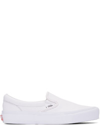 weiße Slip-On Sneakers aus Leder von Vans