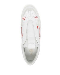 weiße Slip-On Sneakers aus Leder von Valentino Garavani