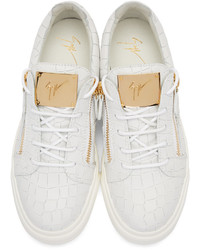 weiße Slip-On Sneakers aus Leder von Giuseppe Zanotti