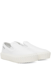 weiße Slip-On Sneakers aus Leder von Lanvin