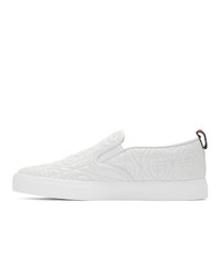 weiße Slip-On Sneakers aus Leder von Gucci