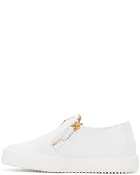 weiße Slip-On Sneakers aus Leder von Giuseppe Zanotti