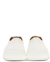 weiße Slip-On Sneakers aus Leder von Jil Sander