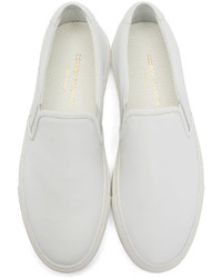 weiße Slip-On Sneakers aus Leder von Common Projects