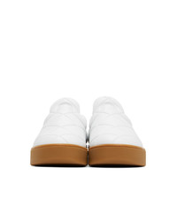weiße Slip-On Sneakers aus Leder von Bottega Veneta