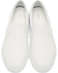 weiße Slip-On Sneakers aus Leder von DSQUARED2