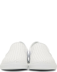 weiße Slip-On Sneakers aus Leder von DSQUARED2