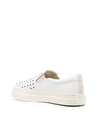 weiße Slip-On Sneakers aus Leder von Junya Watanabe MAN