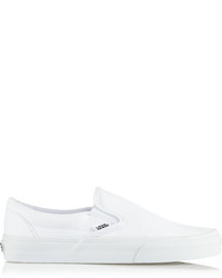 weiße Slip-On Sneakers aus Segeltuch