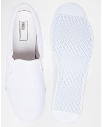 weiße Slip-On Sneakers aus Segeltuch von Asos