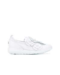 weiße Slip-On Sneakers aus Segeltuch von Moncler