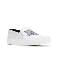 weiße Slip-On Sneakers aus Segeltuch von Kenzo
