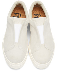 weiße Slip-On Sneakers aus Wildleder von Eytys