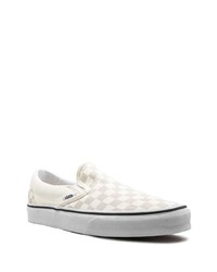 weiße Slip-On Sneakers mit Karomuster von Vans