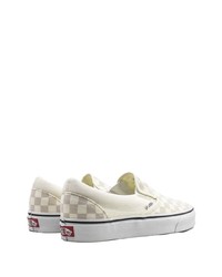 weiße Slip-On Sneakers mit Karomuster von Vans