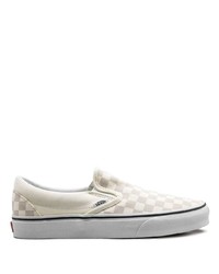 weiße Slip-On Sneakers mit Karomuster von Vans