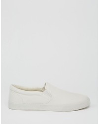 weiße Slip-On Sneakers mit Schlangenmuster von Asos