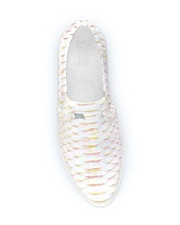 weiße Slip-On Sneakers mit Schlangenmuster von Swear