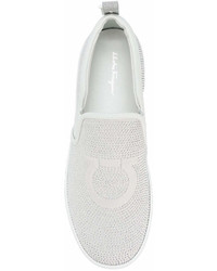 weiße Slip-On Sneakers von Salvatore Ferragamo