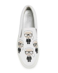 weiße Slip-On Sneakers von Karl Lagerfeld
