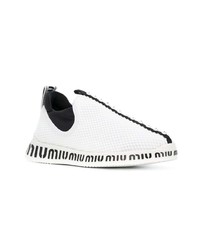 weiße Slip-On Sneakers von Miu Miu