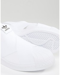 weiße Slip-On Sneakers von adidas