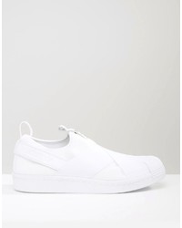 weiße Slip-On Sneakers von adidas