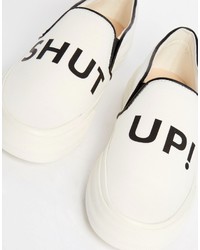 weiße Slip-On Sneakers von Pull&Bear