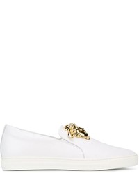 weiße Slip-On Sneakers von Versace