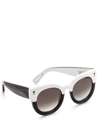 weiße Sonnenbrille von Cat Eye