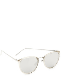 weiße Sonnenbrille von Linda Farrow Luxe