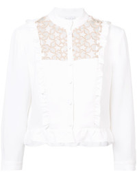 weiße Spitze Bluse mit Rüschen von Fleur Du Mal