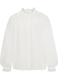 weiße Spitze Bluse mit Rüschen von Vilshenko