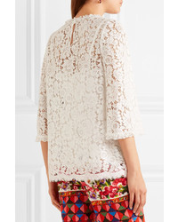 weiße Spitze Bluse von Dolce & Gabbana