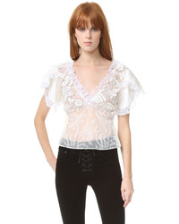 weiße Spitze Bluse von Rodarte