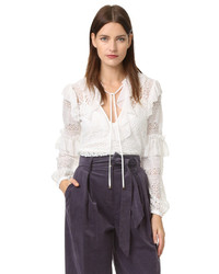 weiße Spitze Bluse von Temperley London