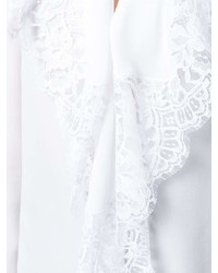weiße Spitze Langarmbluse mit Rüschen von Givenchy