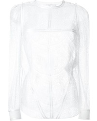 weiße Spitze Langarmbluse von Givenchy