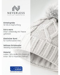 weiße Strick Pelzmütze von Neverless