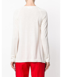 weiße Strick Seide Bluse von RED Valentino