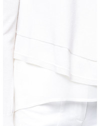 weiße Strick Seide Bluse von Derek Lam