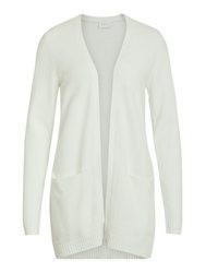 weiße Strick Strickjacke mit einer offenen Front von Vila