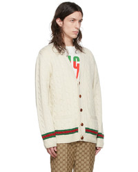 weiße Strick Strickjacke von Gucci