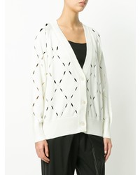 weiße Strick Strickjacke von T by Alexander Wang