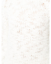 weiße Strick Wollbluse von Derek Lam