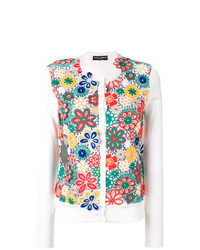 weiße Strickjacke mit Blumenmuster von Dolce & Gabbana