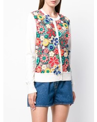 weiße Strickjacke mit Blumenmuster von Dolce & Gabbana