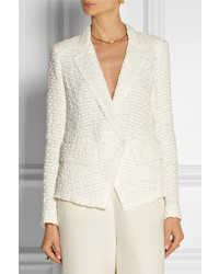 weiße Tweed-Jacke von Donna Karan