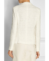 weiße Tweed-Jacke von Donna Karan